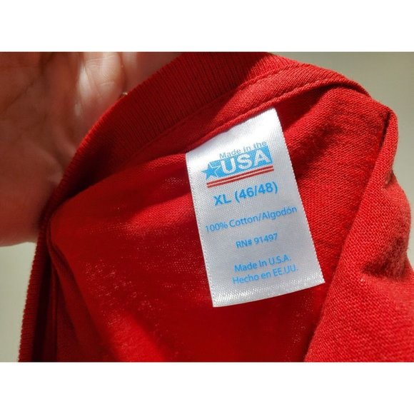 Men's T-shirt "Made in America 2018" Sz XL (46/48) American Flag Graphic Red SS - Picture 4 of 6